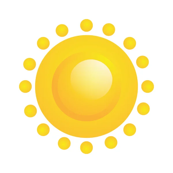 Векторная икона солнца на белом фоне — стоковый вектор