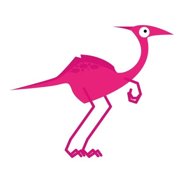 Um dinossauro rosa bonito dos desenhos animados do vetor isolado — Vetor de Stock