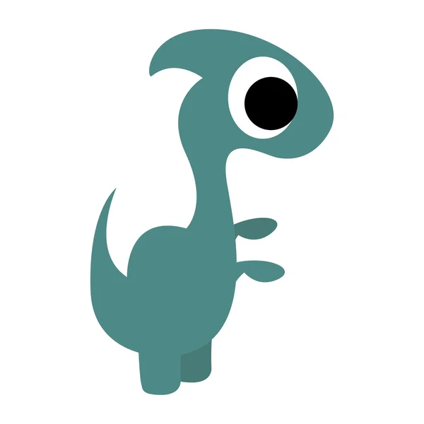 一只孤立的矢量可爱卡通绿色恐龙分離されたベクトルかわいい漫画の緑恐竜 — 图库矢量图片