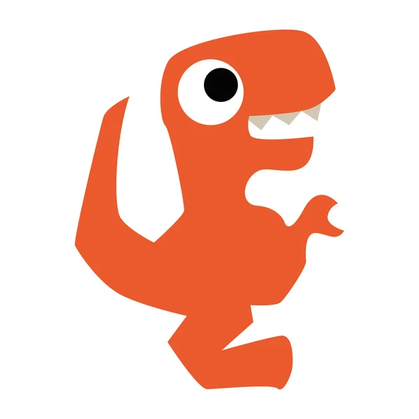 Een vector cute cartoon oranje dinosaurus geïsoleerd — Stockvector