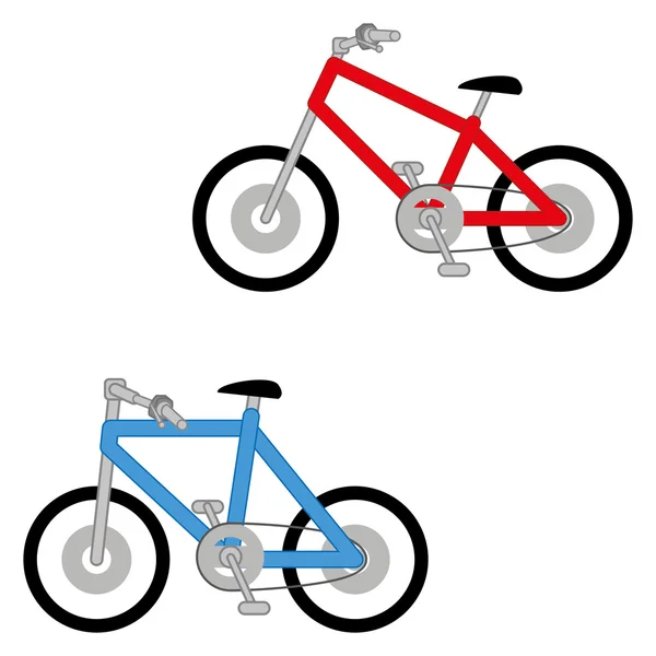 Vektor-Set aus zwei verschiedenen Fahrrädern isoliert — Stockvektor