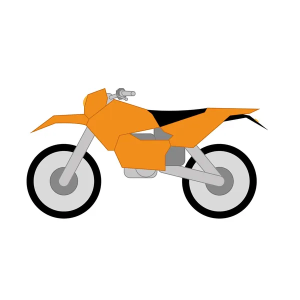 Векторный мультфильм Простой мотоцикл на белом фоне — стоковый вектор