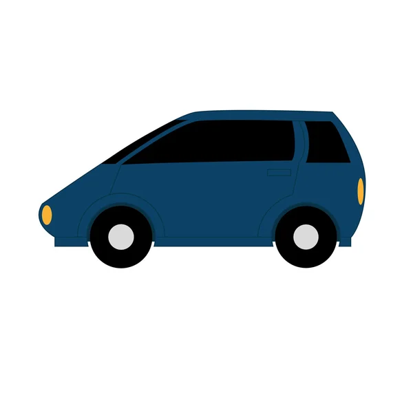 Vector Cartoon Simple Car On White Background — Stock Vector