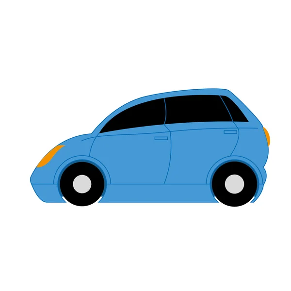 Vector Cartoon Simple Car On White Background — Stock Vector