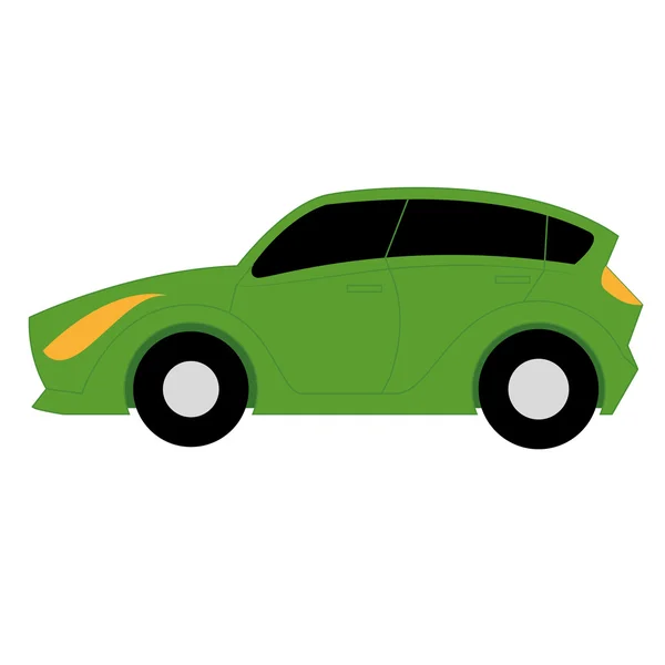 Vector Cartoon Simple Car On White Background — Stock Vector