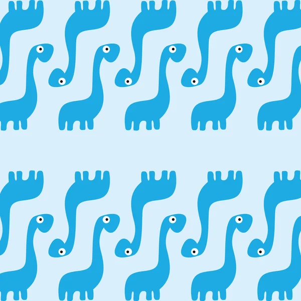 Vector Cute Cartoon Blue Dinosaurs Background — стоковый вектор