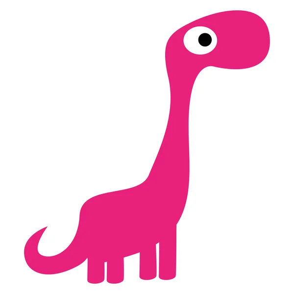 Een vector cute cartoon roze dinosaurus geïsoleerd — Stockvector