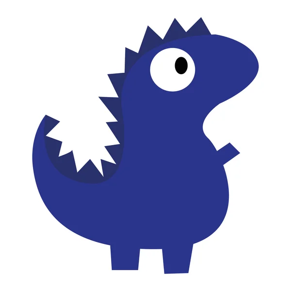 Un dinosauro blu del fumetto carino vettoriale isolato — Vettoriale Stock