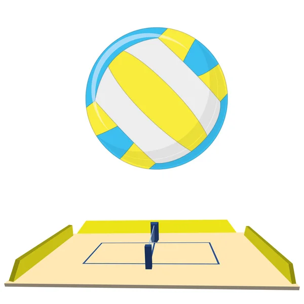 Volleyball Field  Isolated On White Background — Stock Vector