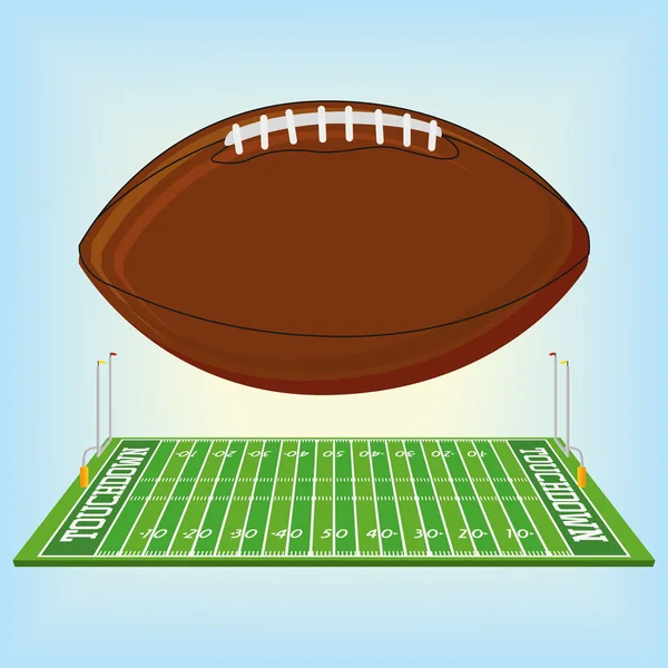 Football Field  Isolated On White Background — Stock Vector