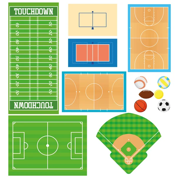 スポーツ フィールドに孤立した白い背景に設定します。 — ストックベクタ