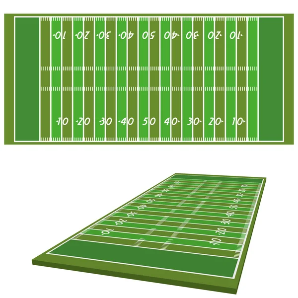 Football Field  Isolated On White Background — Stock Vector
