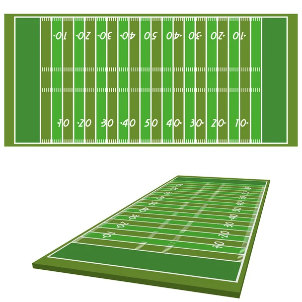 Terrain de football isolé sur fond blanc — Image vectorielle
