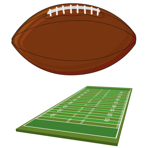 Football Field  Isolated On White Background — Stock Vector