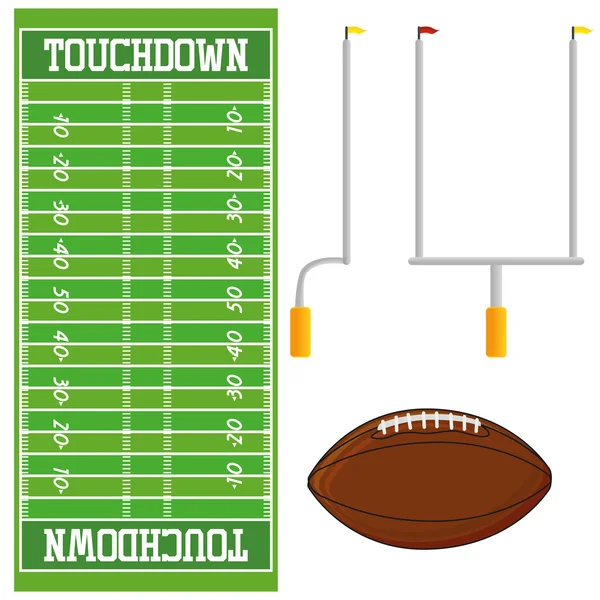Terrain de football isolé sur fond blanc — Image vectorielle