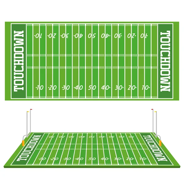 Terrain de football isolé sur fond blanc — Image vectorielle