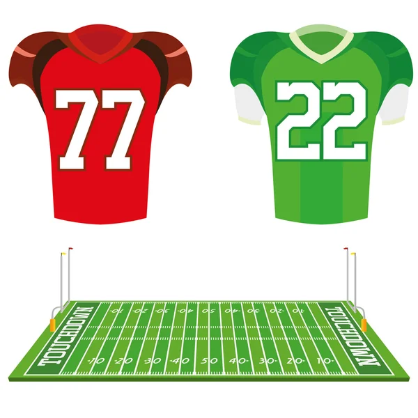 Beyaz arka plan üzerinde izole futbol sahası