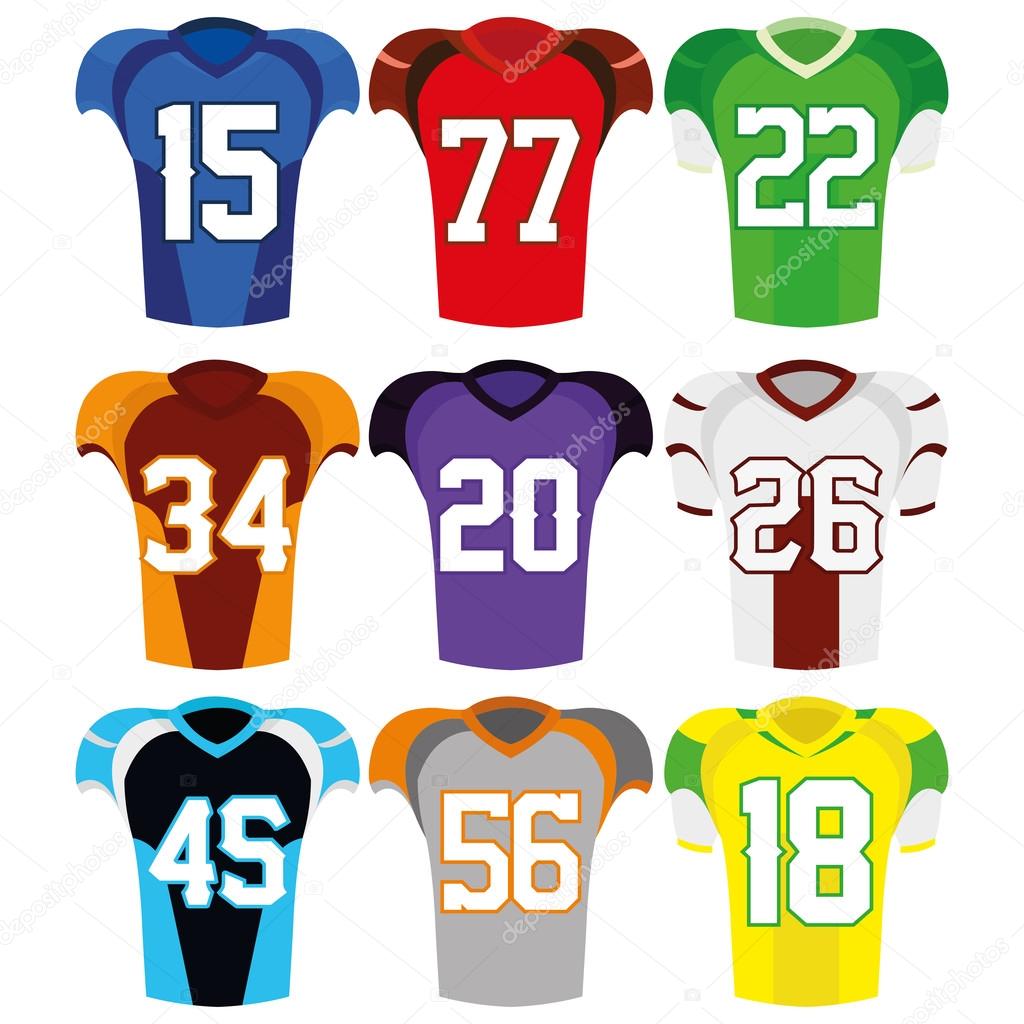 Football Uniforms Isolated On White Background