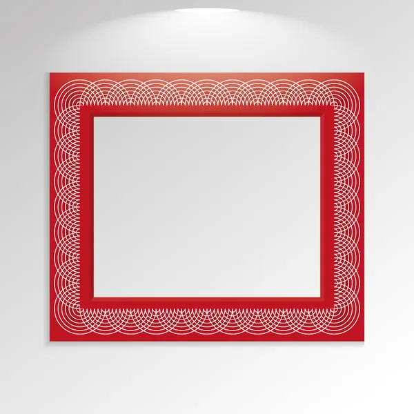 Elegante cornice rossa isolata sullo sfondo — Vettoriale Stock