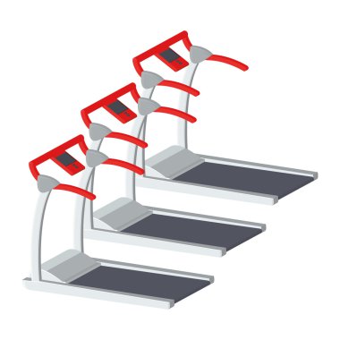 koşu bandı illüstrasyon izole beyaz zemin üzerine