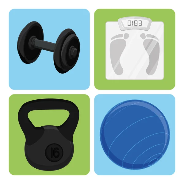 Set de Deporte y Elementos de Gimnasio — Vector de stock