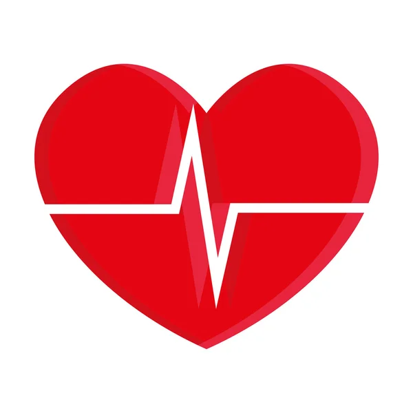 Illustrazione del cuore isolato su sfondo bianco — Vettoriale Stock