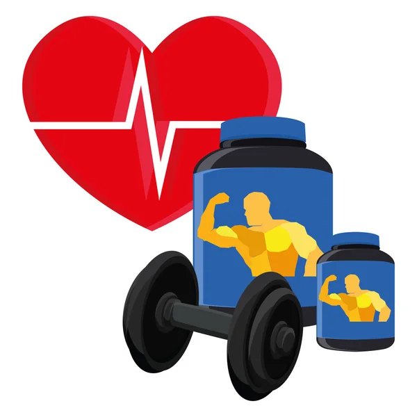 takviyeleri ve ağırlık illüstrasyon izole beyaz zemin üzerine