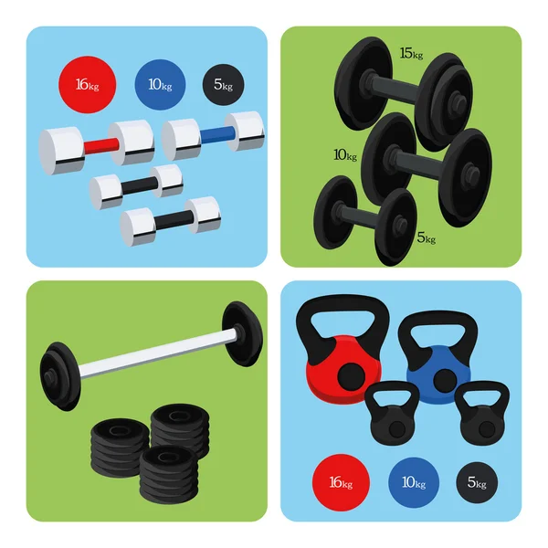 Set Of Sport And Gym Elements — Stock Vector