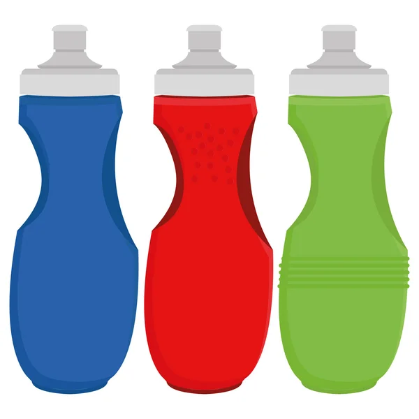 Esercizio Bottiglie Illustrazione isolato su sfondo bianco — Vettoriale Stock