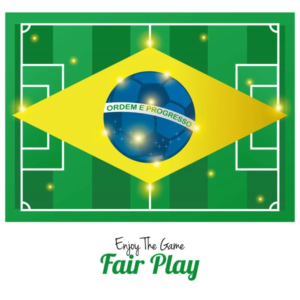 Fußball Brasiliens abstrakte Illustration editierbar — Stockvektor