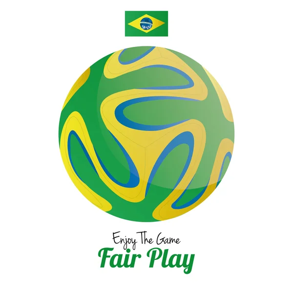 Soccer Of Brazil Abstract Illustration Editable — Stock Vector