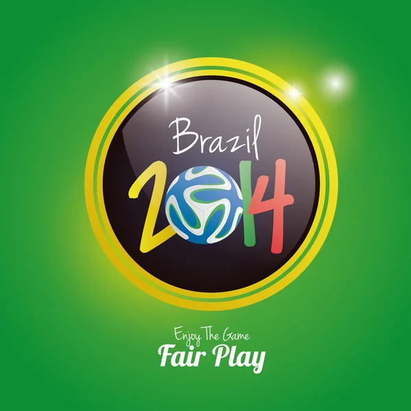 Soccer Illustration For Brazil 2014 Editable — Stock Vector