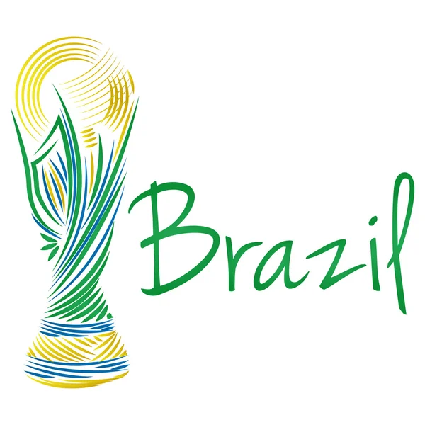 Fußball Brasiliens abstrakte Illustration editierbar — Stockvektor