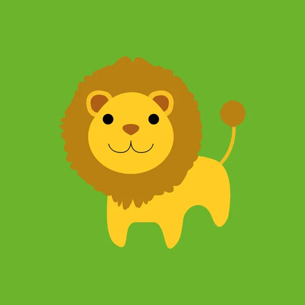 Adorable Lion de bande dessinée isolé sur fond — Image vectorielle