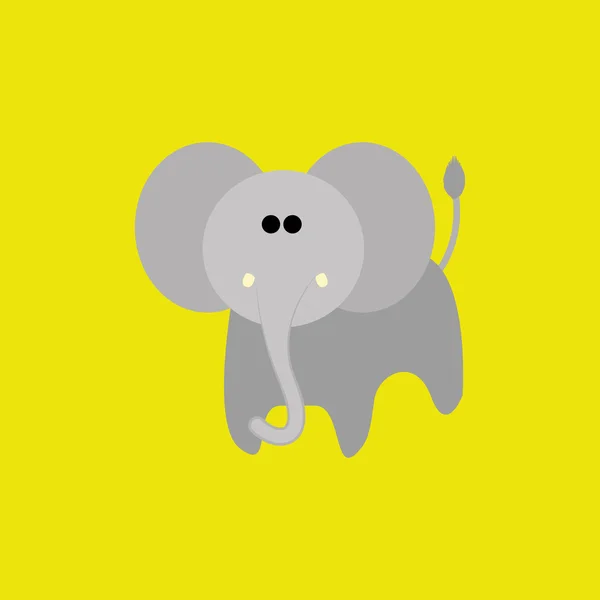 Adorable Cartoon Elephant Isolated On Background — Stock Vector
