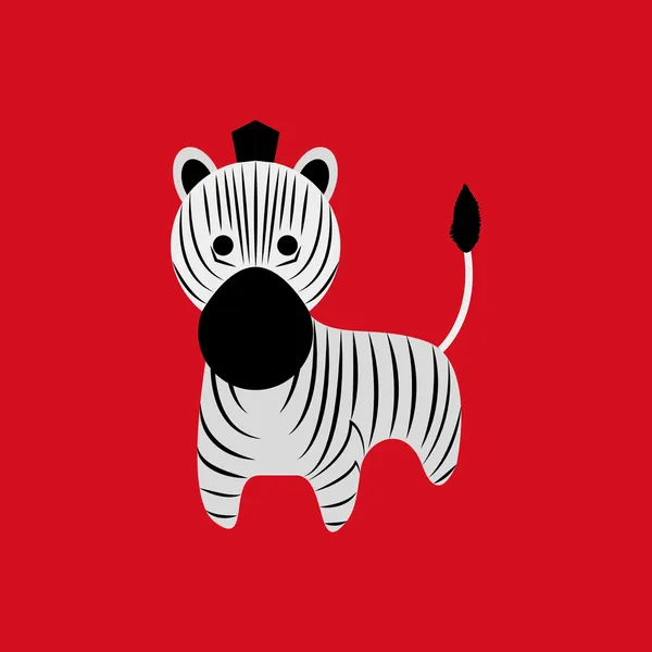 Adorable Cartoon Zebra Isolated On Background — Stock Vector