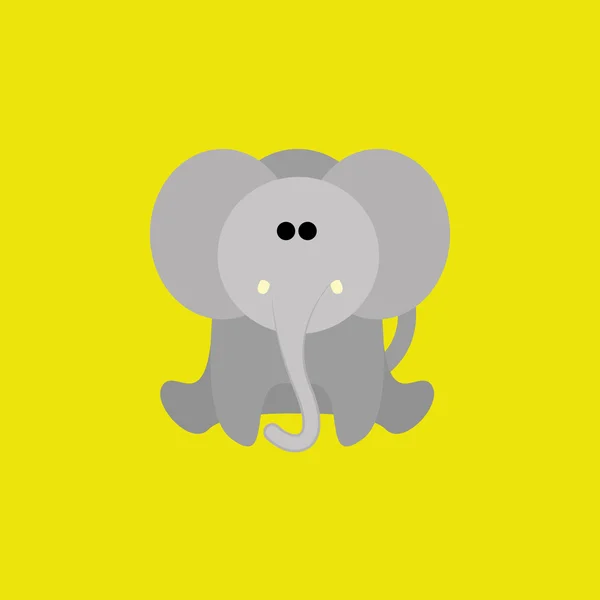 Adorable bande dessinée éléphant isolé sur fond — Image vectorielle