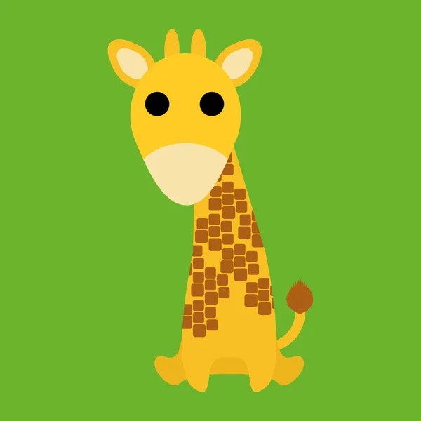 Adorable Cartoon Giraffe Isolated On Background — Stock Vector