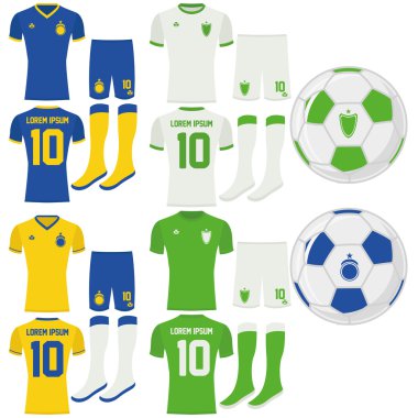 Beyaz arka plan üzerinde izole futbol elemanları