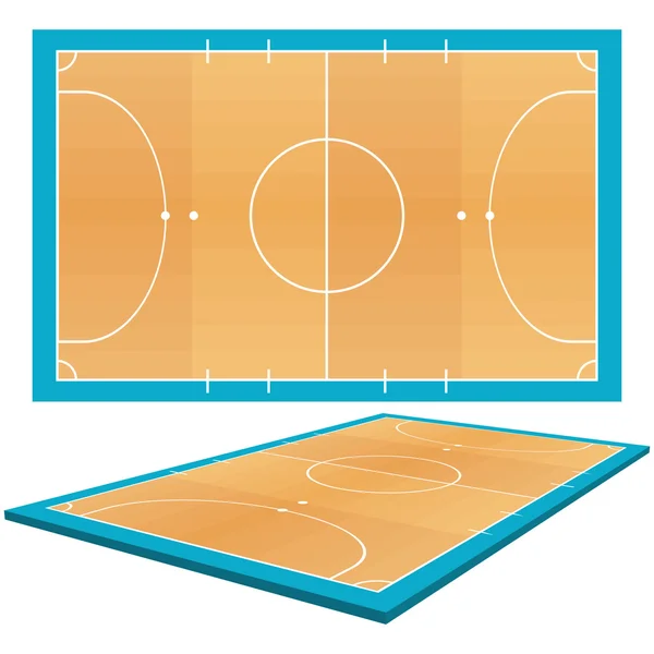 Campo futsal aislado sobre fondo blanco — Vector de stock