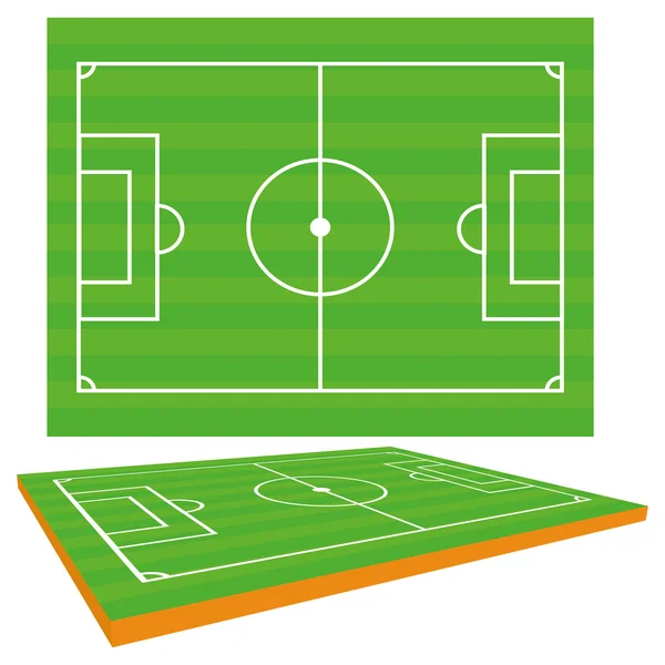 Campo de fútbol aislado sobre fondo blanco — Vector de stock