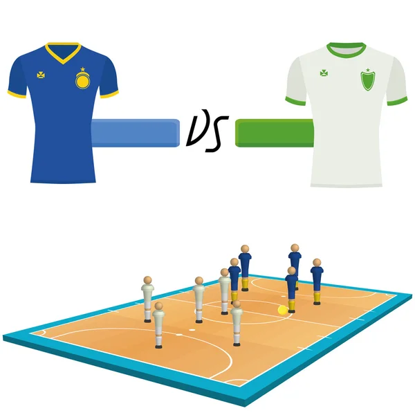 Futsal elemek elszigetelt fehér background — Stock Vector