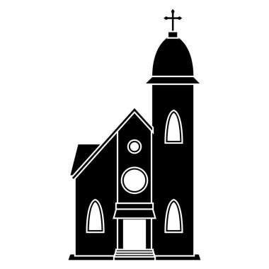 Beyaz arka plan üzerinde izole bina siluet