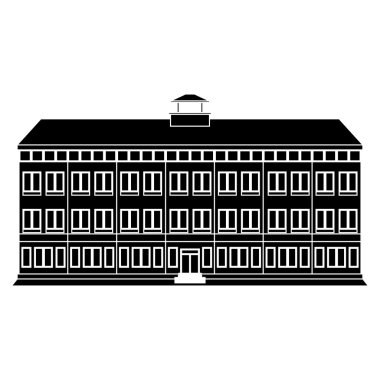 Beyaz arka plan üzerinde izole bina siluet