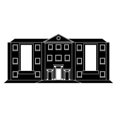 Beyaz arka plan üzerinde izole bina siluet