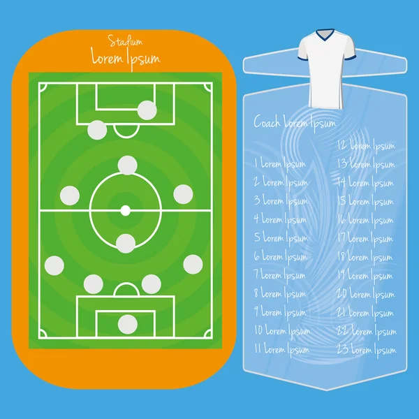 Terrain de football modifiable avec espace pour le texte — Image vectorielle