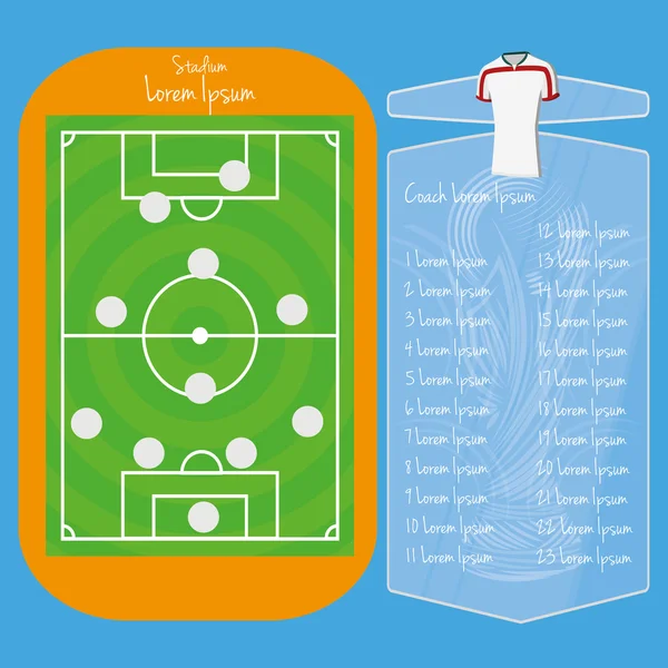 Terrain de football modifiable avec espace pour le texte — Image vectorielle