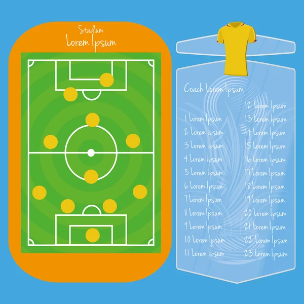 Fotbollsplan redigerbara med utrymme för text — Stock vektor