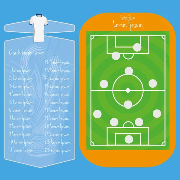 Terrain de football modifiable avec espace pour le texte — Image vectorielle