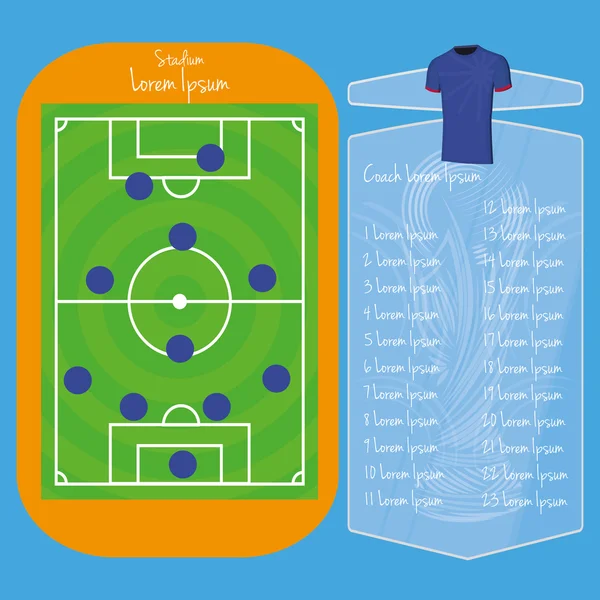 Fotbollsplan redigerbara med utrymme för text — Stock vektor